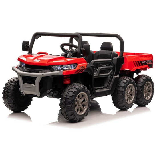 JOKO Elektrické autíčko Farmer Truck s Elektricky Vyklápacou Vlečkou, Dvojmiestne, Nosnosť 50kg, 6 kolesové, pohon 4x4 24V, peno
