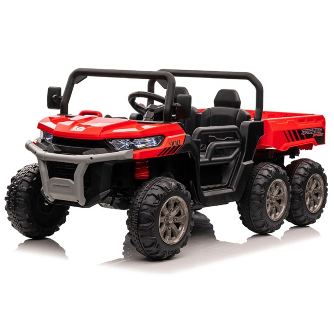 JOKO Elektrické autíčko Farmer Truck s Elektricky Vyklápacou Vlečkou, Dvojmiestne, Nosnosť 50kg, 6 kolesové, pohon 4x4 24V, peno