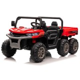 JOKO Elektrické autíčko Farmer Truck s Elektricky Vyklápacou Vlečkou, Dvojmiestne, Nosnosť 50kg, 6 kolesové, pohon 4x4 24V, peno