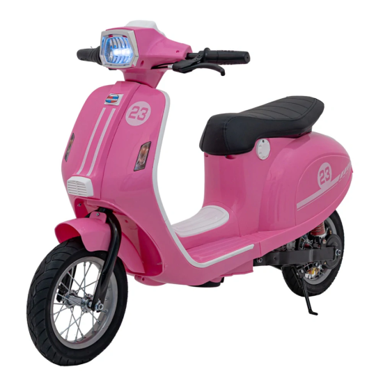 JOKO Elektrická Motorka Skúter Retro 23, Nafukovacie kolesá, kožené sedadlo, nosnosť 60kg, ružová