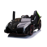 JOKO Elektrické autíčko Lamborghini Veneno 4x4, penové kolesá, kožené sedadlo, Efekt HOJDANIA, nosnosť 50kg, čierne