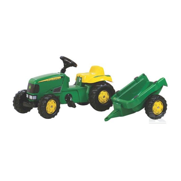Rolly Toys Šľapací traktor John Deere RollyKid, vlečka