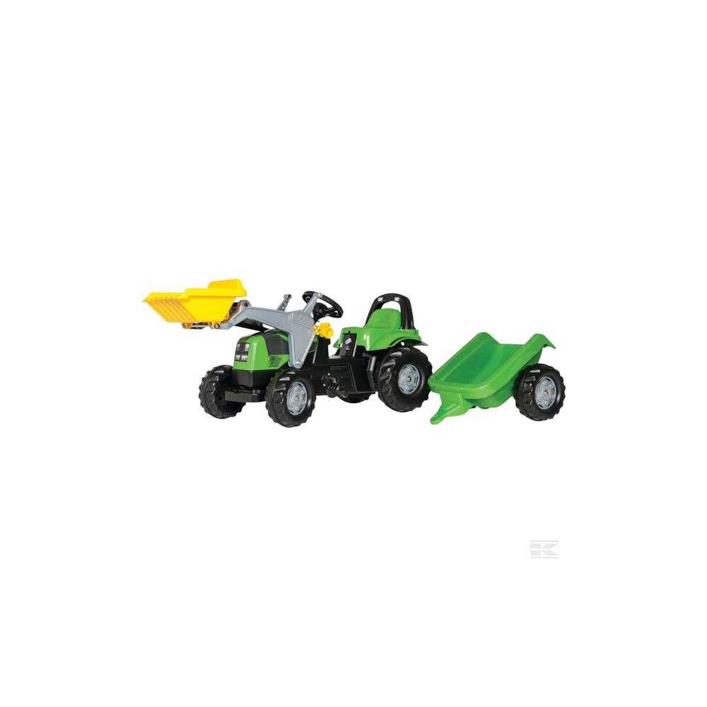 Rolly Toys Šľapací traktor DEUTZ s čelným nakladačom a prívesom