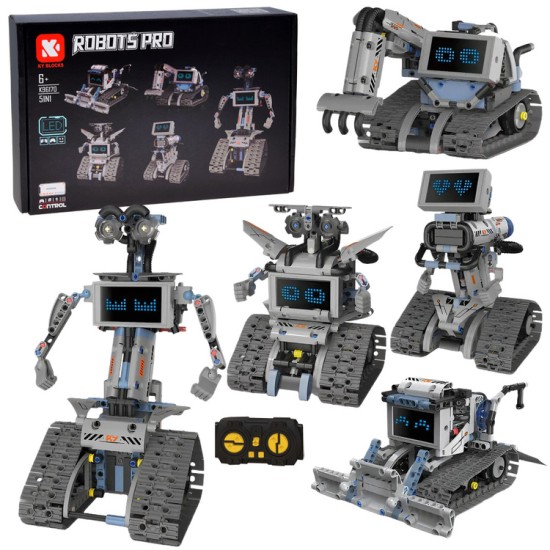 JOKO RC Stavebnica Roboty 5v1 na diaľkové ovládanie s LED obrazovkou