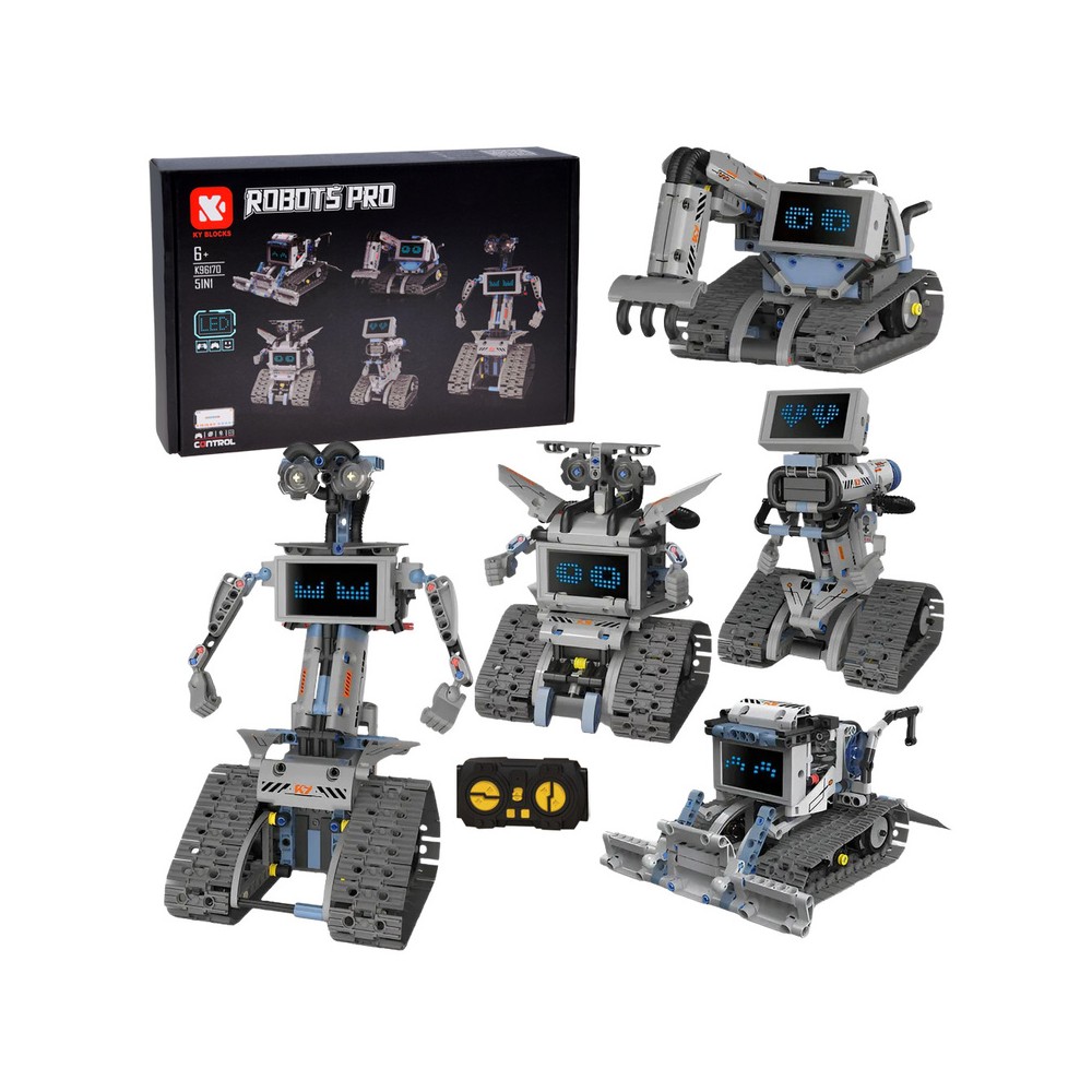JOKO RC Stavebnica Roboty 5v1 na diaľkové ovládanie s LED obrazovkou