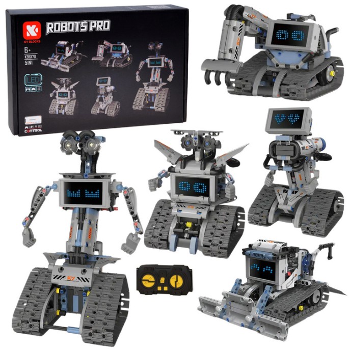 JOKO RC Stavebnica Roboty 5v1 na diaľkové ovládanie s LED obrazovkou