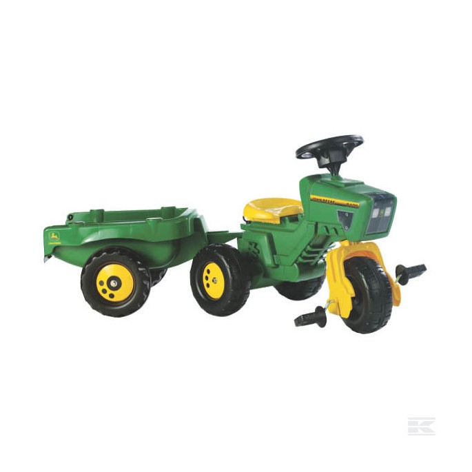 Rolly Toys John Deere trojkolka so zvukovým volantom a prívesom