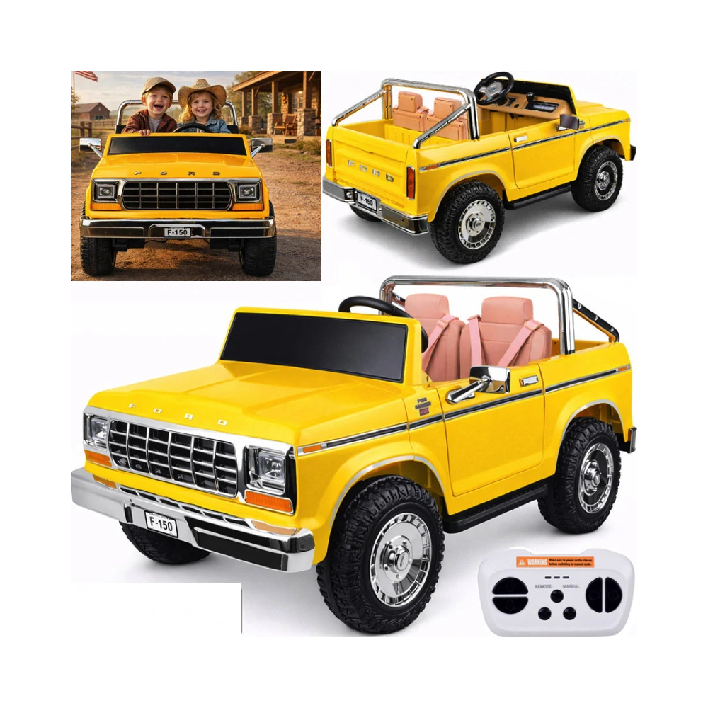 JOKO Elektrické autíčko Ford Bronco Pickup Classic 4X4 24V, Dvojmiestne kožené sedadlo, penové kolesá, FM rádio, nosnosť 60kg, ž