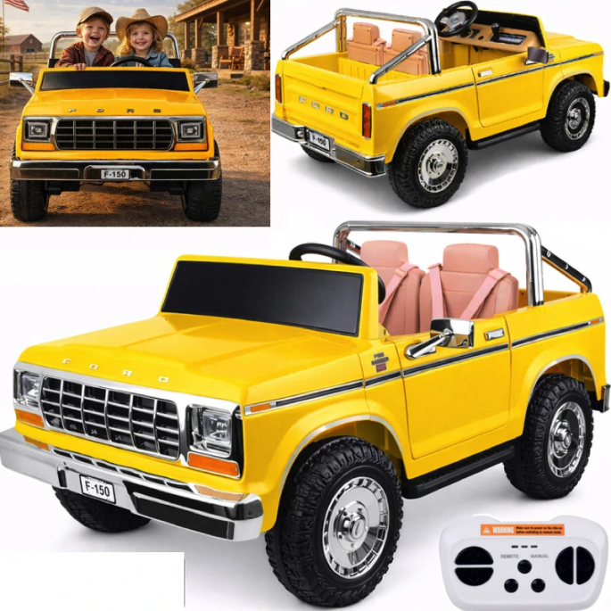 JOKO Elektrické autíčko Ford Bronco Pickup Classic 4X4 24V, Dvojmiestne kožené sedadlo, penové kolesá, FM rádio, nosnosť 60kg, ž