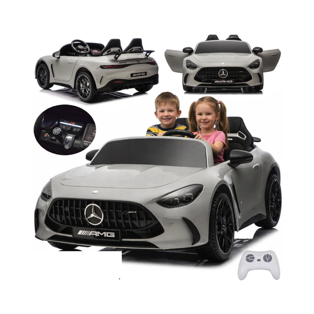 JOKO Elektrické autíčko Mercedes AMG GT63 4x200W 24V, Dvojmiestne sedadlo, nosnosť 50kg, FM rádio, sivé