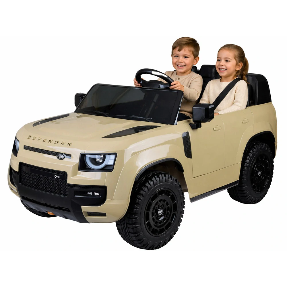 JOKO Elektrické autíčko Land Rover Defender 4x4 24V, Dvojmiestne, nosnosť 50kg, FM rádio, béžové