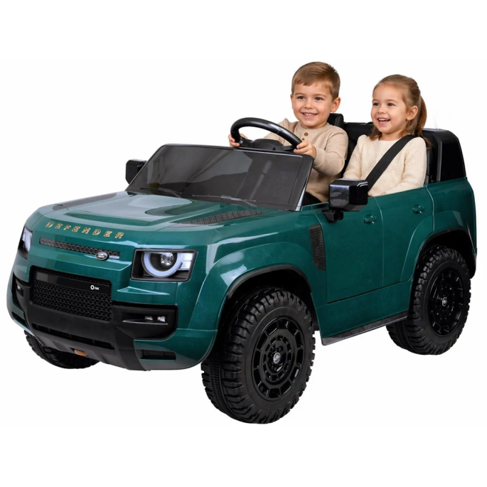 JOKO Elektrické autíčko Land Rover Defender 4x4 24V, dvojmiestne, nosnosť 50kg, FM rádio, zelené