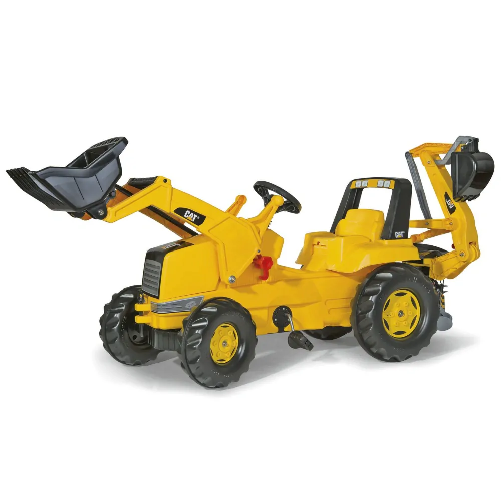Rolly Toys Šľapací traktor CAT, čelný nakladač, zadná radlica, od 3 do 8 rokov, žltý