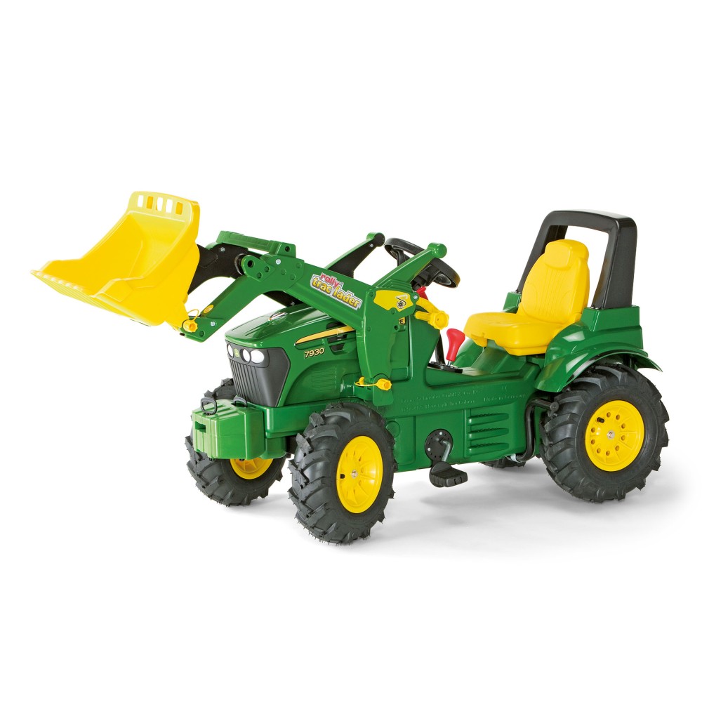 Rolly Toys, Šľapací traktor John Deere  7930 s predným nakladačom a nafukovacími kolesami + Riadenie + Brzda, od 3 do 8 rokov