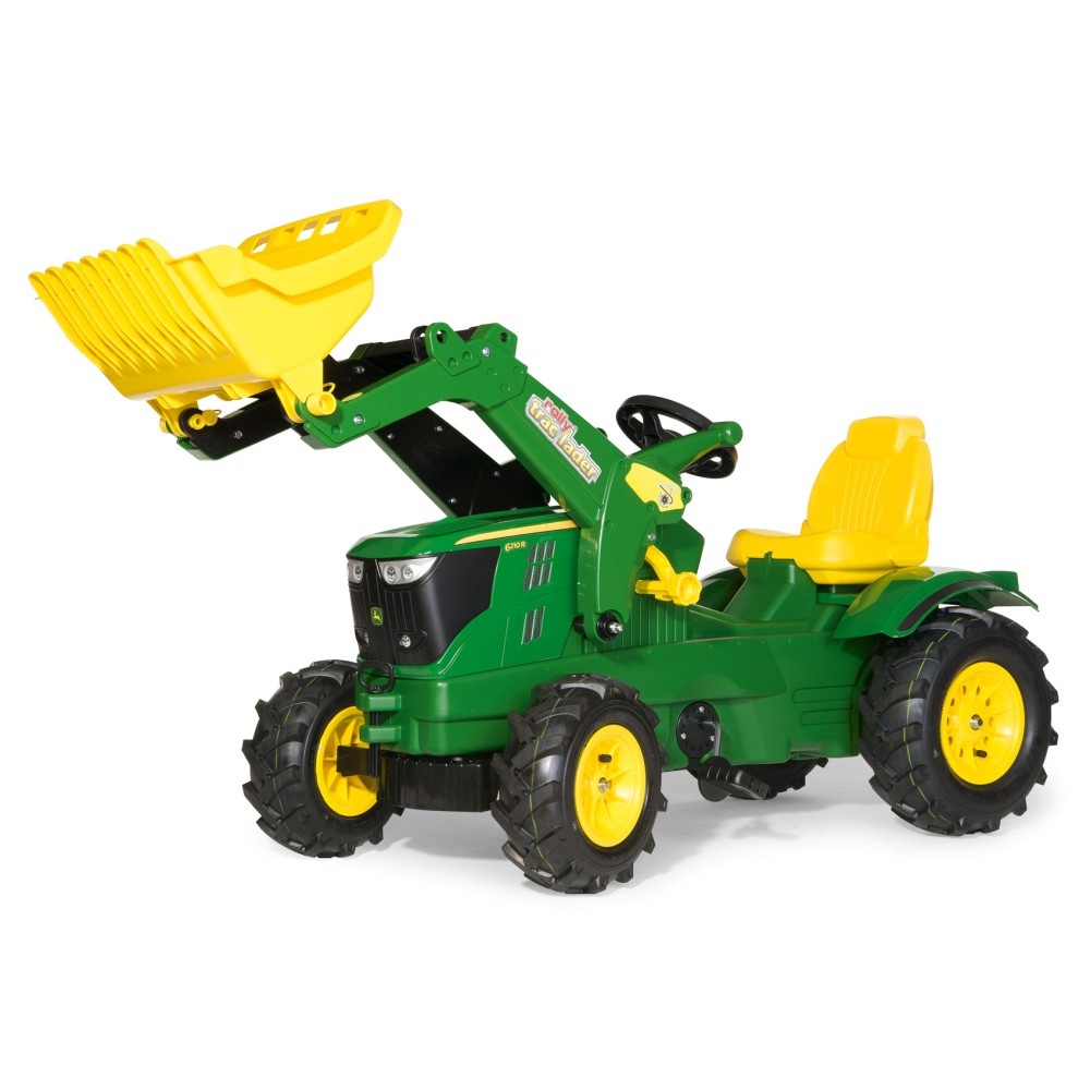 Rolly Toys, Šľapací traktor John Deere 6210R s predným nakladačom a nafukovacími kolesami, od 3 do 8 rokov