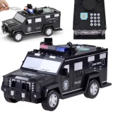 JOKO Policajné autíčko Trezor 28cm, bankomat, pokladnička na mince a bankovky  + zvukové a svetelné efekty, čierne