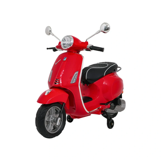 JOKO Elektrická Motorka Skúter Vespa ROMA, kožené sedalo, penové kolesá, červená