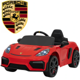 JOKO Elektrické autíčko Porsche Spyder RS 718, Kožené sedadlo, penové kolesá, FM rádio, červené