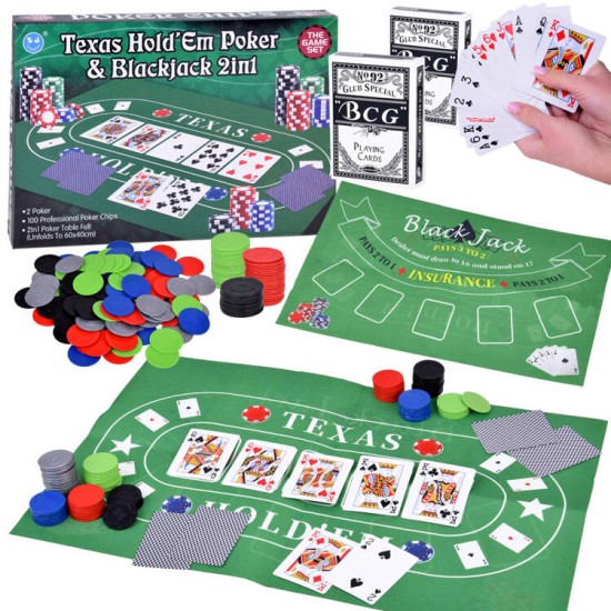 JOKO Sada Hier 2in1 Poker a BlackJack + žetóny, karty, doska