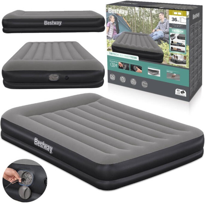 Bestway 671BU Nafukovací matrac Bestway Tritech so vstavanou USB pumpou 152x203cm