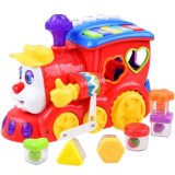 Hola Toys Interaktívny Vláčik so svetlom a zvukom + Klavír + vkladačka + jazdí sám