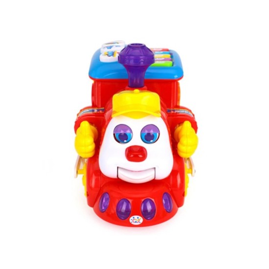 Hola Toys Interaktívny Vláčik so svetlom a zvukom + Klavír + vkladačka + jazdí sám