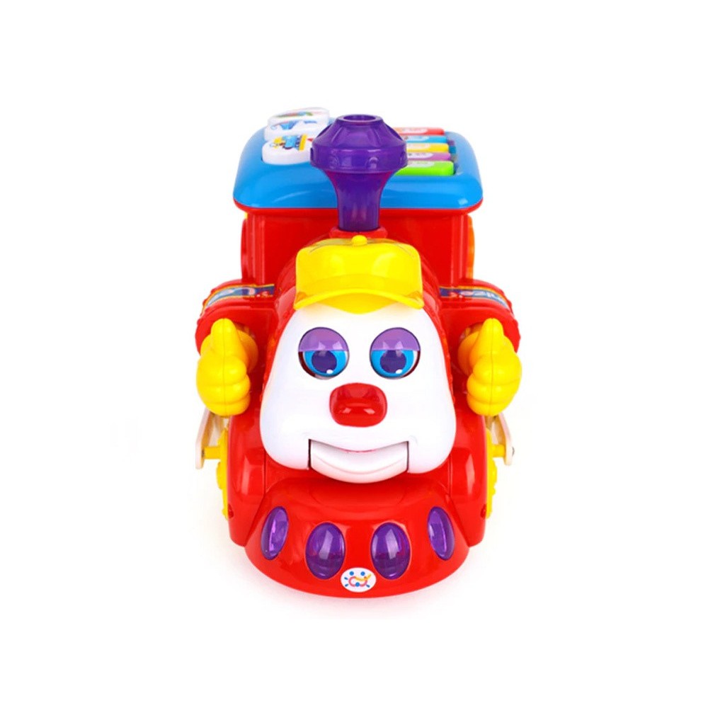 Hola Toys Interaktívny Vláčik so svetlom a zvukom + Klavír + vkladačka + jazdí sám