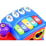 Hola Toys Interaktívny Vláčik so svetlom a zvukom + Klavír + vkladačka + jazdí sám