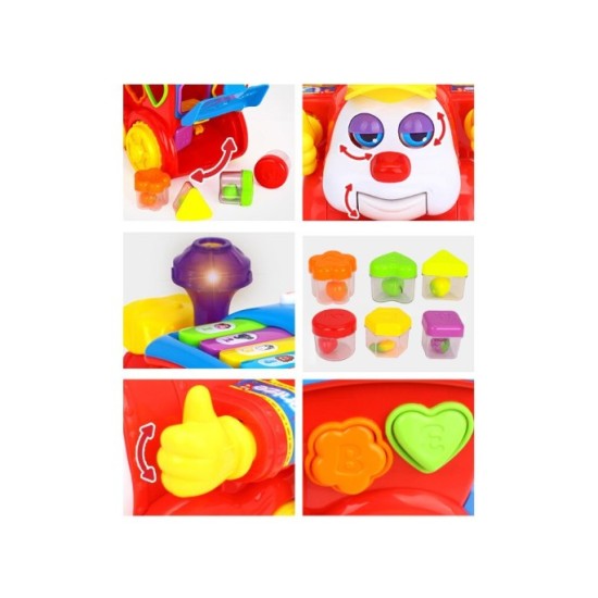 Hola Toys Interaktívny Vláčik so svetlom a zvukom + Klavír + vkladačka + jazdí sám