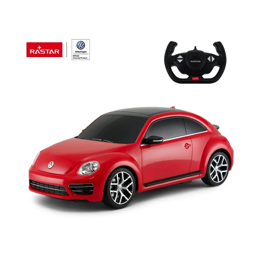 Rastar RC Auto Volkswagen Beetle 1:14 na diaľkové ovládanie + Led Svetlá, červené