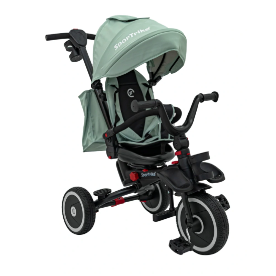 Sportrike Detská Trojkolka RIDER, detský bicykel 3v1 s vodiacou tyčou, zelená