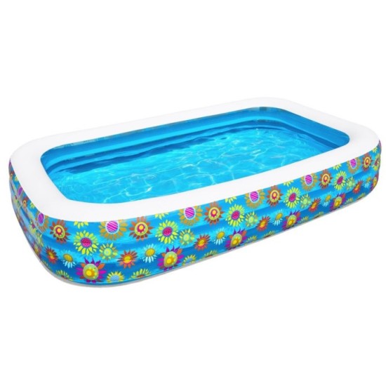 Bestway 54121 Veľký nafukovací bazén 305cm x 183  x 56cm, kvietky