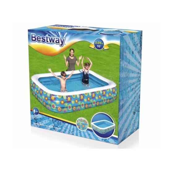 Bestway 54121 Veľký nafukovací bazén 305cm x 183  x 56cm, kvietky