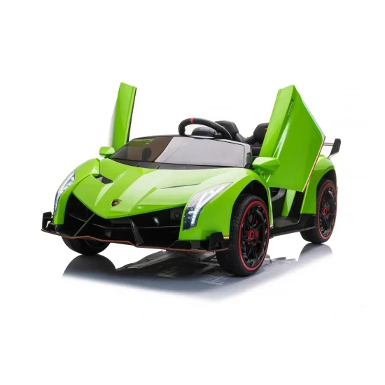 JOKO Elektrické autíčko Lamborghini Veneno 4x4, penové kolesá, kožené sedadlo, Efekt HOJDANIA, nosnosť 50kg, zelené