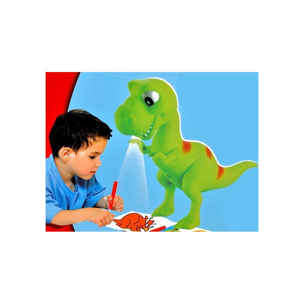 JOKO Detský projektor Dinosarus T-REX + fixy, zelený