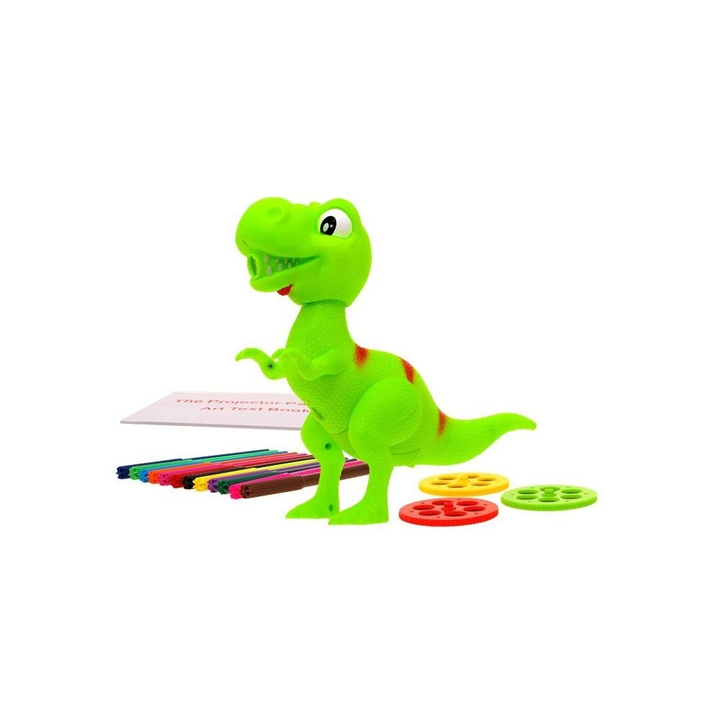 JOKO Detský projektor Dinosarus T-REX + fixy, zelený