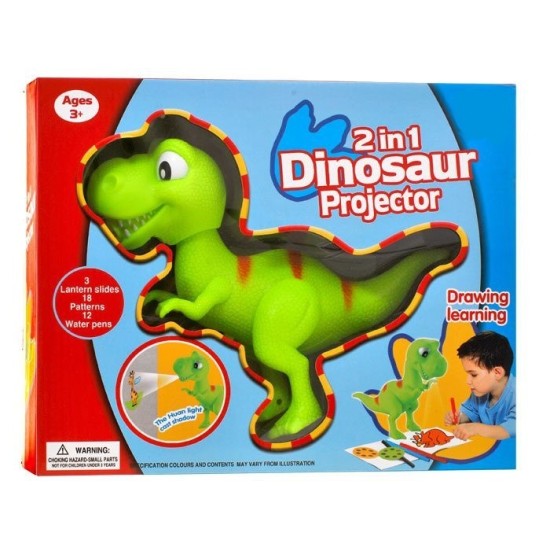 JOKO Detský projektor Dinosarus T-REX + fixy, zelený