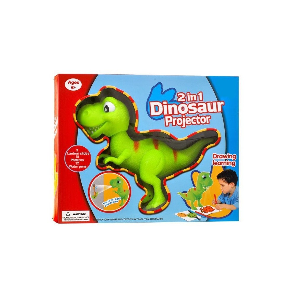 JOKO Detský projektor Dinosarus T-REX + fixy, zelený