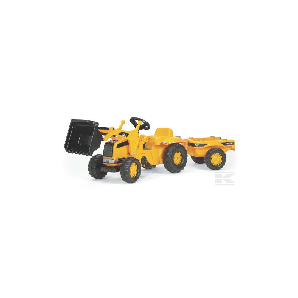 Rolly Toys Šľapací traktor CAT + čelný nakladač + vlečka
