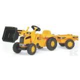 Rolly Toys Šľapací traktor CAT + čelný nakladač + vlečka