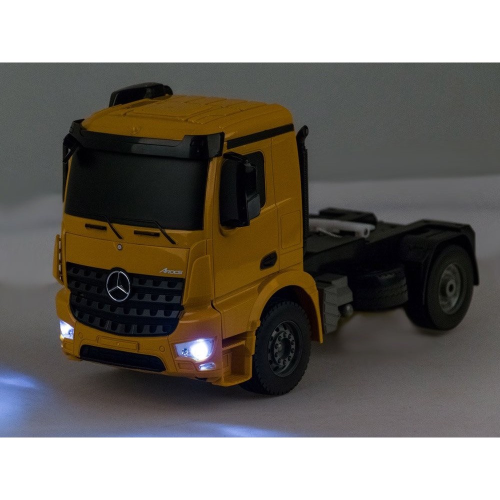 Double Eagle RC Kamión Mercedes-Benz s návesom na diaľkové ovládanie + svetlo + zvuk, žltý