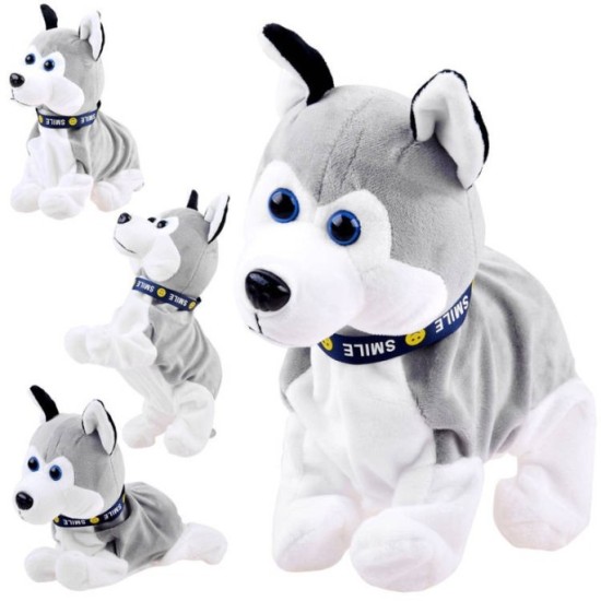 JOKO Interaktívny psík na batérie na dotyk, Husky, sivý