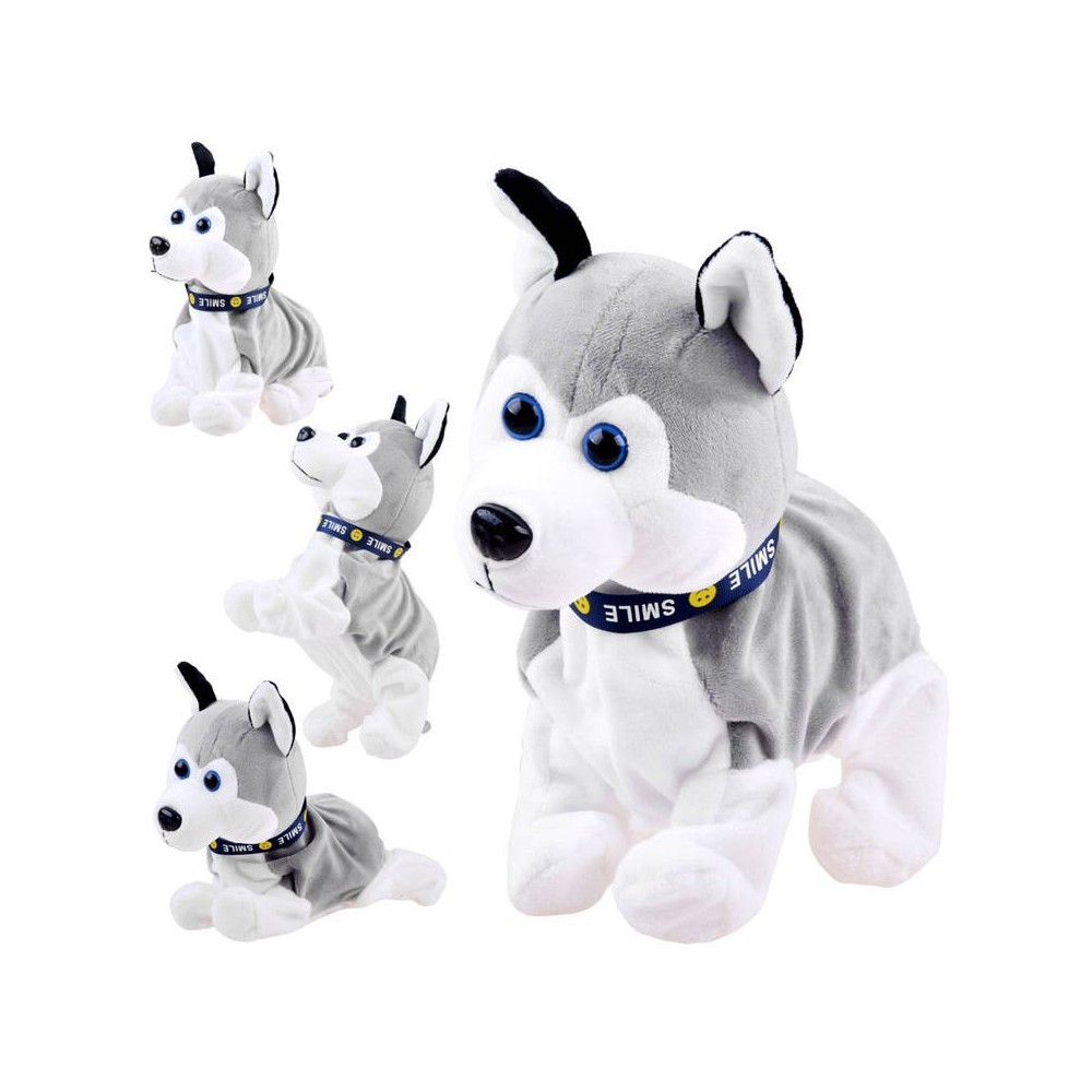 JOKO Interaktívny psík na batérie na dotyk, Husky, sivý
