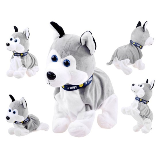 JOKO Interaktívny psík na batérie na dotyk, Husky, sivý
