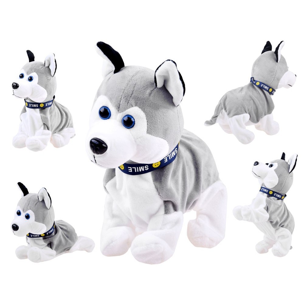 JOKO Interaktívny psík na batérie na dotyk, Husky, sivý