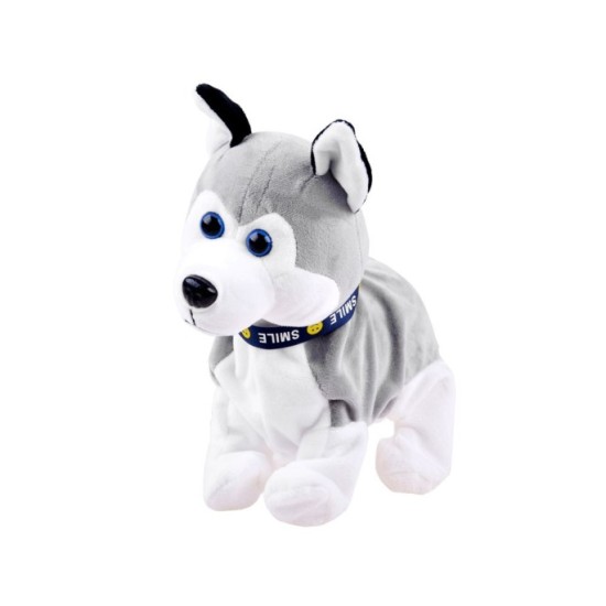 JOKO Interaktívny psík na batérie na dotyk, Husky, sivý