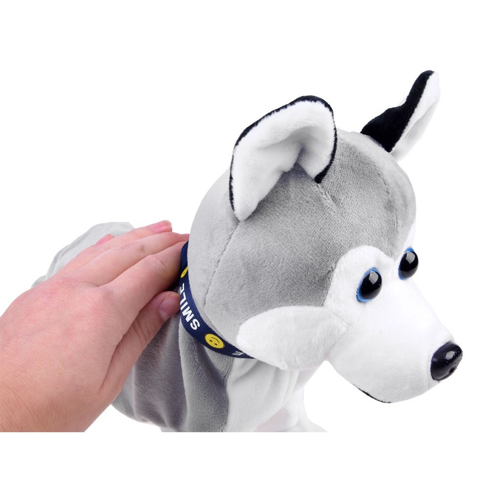 JOKO Interaktívny psík na batérie na dotyk, Husky, sivý