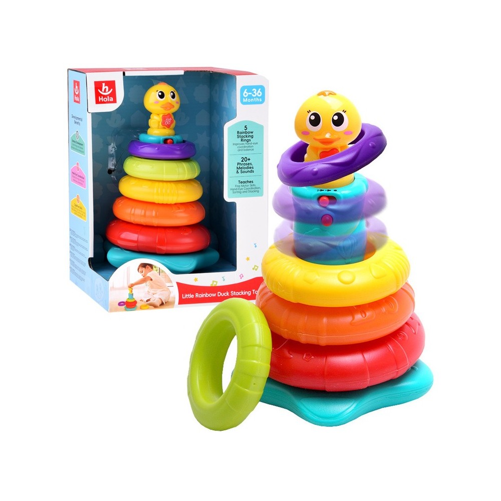 Hola Toys Interaktívna pyramída kačka na batérie