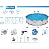 BESTWAY 56462 Bazén s kovovou konštrukciou  STEEL-PRO MAX 7v1 549 cm x 122 cm s filtračným čerpadlom + plachta a rebrík