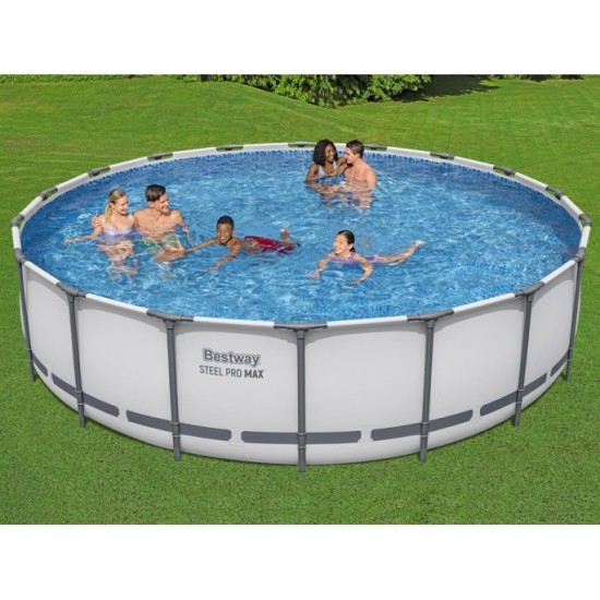 BESTWAY 56462 Bazén s kovovou konštrukciou  STEEL-PRO MAX 7v1 549 cm x 122 cm s filtračným čerpadlom + plachta a rebrík
